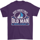 An Old Man With a Boat Sailor Sailing Funny Mens T-Shirt Cotton Gildan Purple