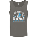 An Old Man With a Boat Sailor Sailing Funny Mens Vest Tank Top Charcoal