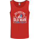 An Old Man With a Boat Sailor Sailing Funny Mens Vest Tank Top Red