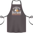 An Old Man With a Bowling Ball 10 Pin Cotton Apron 100% Organic Dark Grey