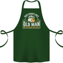 An Old Man With a Bowling Ball 10 Pin Cotton Apron 100% Organic Forest Green