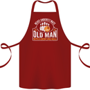 An Old Man With a Bowling Ball 10 Pin Cotton Apron 100% Organic Maroon
