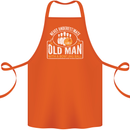 An Old Man With a Bowling Ball 10 Pin Cotton Apron 100% Organic Orange