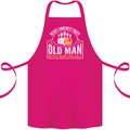 An Old Man With a Bowling Ball 10 Pin Cotton Apron 100% Organic Pink