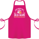 An Old Man With a Bowling Ball 10 Pin Cotton Apron 100% Organic Pink