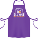 An Old Man With a Bowling Ball 10 Pin Cotton Apron 100% Organic Purple
