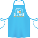 An Old Man With a Bowling Ball 10 Pin Cotton Apron 100% Organic Turquoise