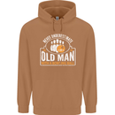 An Old Man With a Bowling Ball 10 Pin Mens 80% Cotton Hoodie Caramel Latte