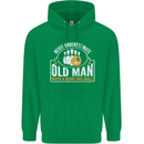 An Old Man With a Bowling Ball 10 Pin Mens 80% Cotton Hoodie Irish Green
