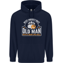 An Old Man With a Bowling Ball 10 Pin Mens 80% Cotton Hoodie Navy Blue