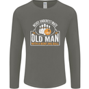 An Old Man With a Bowling Ball 10 Pin Mens Long Sleeve T-Shirt Charcoal