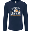 An Old Man With a Bowling Ball 10 Pin Mens Long Sleeve T-Shirt Navy Blue