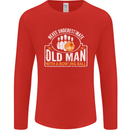 An Old Man With a Bowling Ball 10 Pin Mens Long Sleeve T-Shirt Red