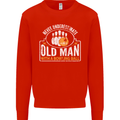 An Old Man With a Bowling Ball 10 Pin Mens Sweatshirt Jumper Bright Red