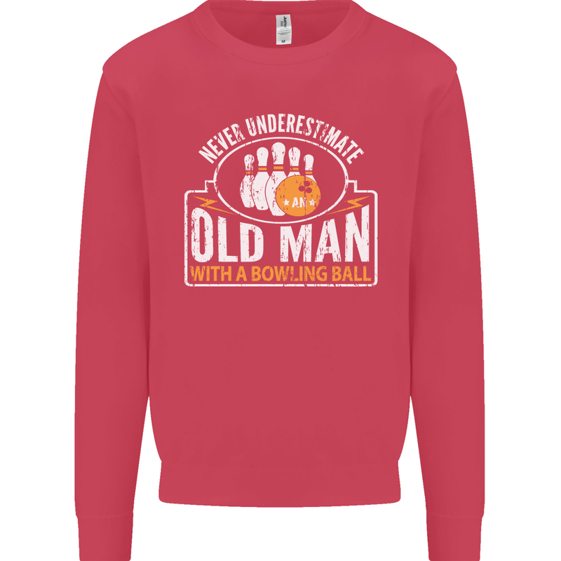 An Old Man With a Bowling Ball 10 Pin Mens Sweatshirt Jumper Heliconia