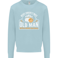 An Old Man With a Bowling Ball 10 Pin Mens Sweatshirt Jumper Light Blue