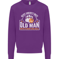 An Old Man With a Bowling Ball 10 Pin Mens Sweatshirt Jumper Purple