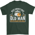 An Old Man With a Bowling Ball 10 Pin Mens T-Shirt Cotton Gildan Forest Green