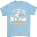An Old Man With a Bowling Ball 10 Pin Mens T-Shirt Cotton Gildan Light Blue