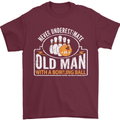 An Old Man With a Bowling Ball 10 Pin Mens T-Shirt Cotton Gildan Maroon
