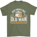 An Old Man With a Bowling Ball 10 Pin Mens T-Shirt Cotton Gildan Military Green
