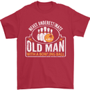 An Old Man With a Bowling Ball 10 Pin Mens T-Shirt Cotton Gildan Red