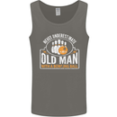 An Old Man With a Bowling Ball 10 Pin Mens Vest Tank Top Charcoal