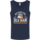 An Old Man With a Bowling Ball 10 Pin Mens Vest Tank Top Navy Blue