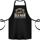 An Old Man With a Canoe Canoeing Funny Cotton Apron 100% Organic Black