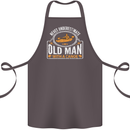 An Old Man With a Canoe Canoeing Funny Cotton Apron 100% Organic Dark Grey