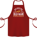 An Old Man With a Canoe Canoeing Funny Cotton Apron 100% Organic Maroon