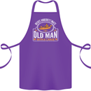 An Old Man With a Canoe Canoeing Funny Cotton Apron 100% Organic Purple