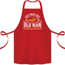 An Old Man With a Canoe Canoeing Funny Cotton Apron 100% Organic Red
