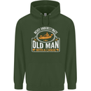 An Old Man With a Canoe Canoeing Funny Mens 80% Cotton Hoodie Forest Green