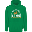 An Old Man With a Canoe Canoeing Funny Mens 80% Cotton Hoodie Irish Green