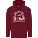 An Old Man With a Canoe Canoeing Funny Mens 80% Cotton Hoodie Maroon