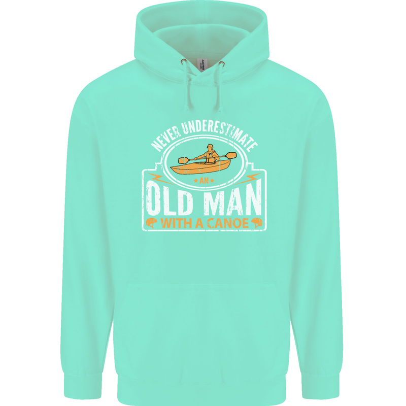 An Old Man With a Canoe Canoeing Funny Mens 80% Cotton Hoodie Peppermint