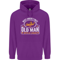 An Old Man With a Canoe Canoeing Funny Mens 80% Cotton Hoodie Purple
