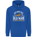 An Old Man With a Canoe Canoeing Funny Mens 80% Cotton Hoodie Royal Blue