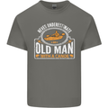 An Old Man With a Canoe Canoeing Funny Mens Cotton T-Shirt Tee Top Charcoal