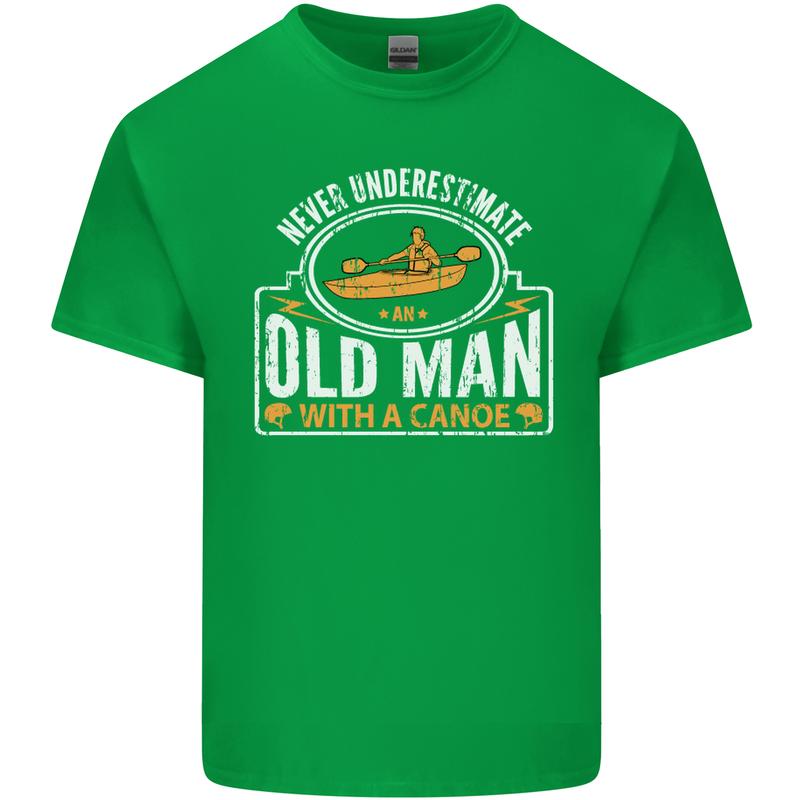An Old Man With a Canoe Canoeing Funny Mens Cotton T-Shirt Tee Top Irish Green