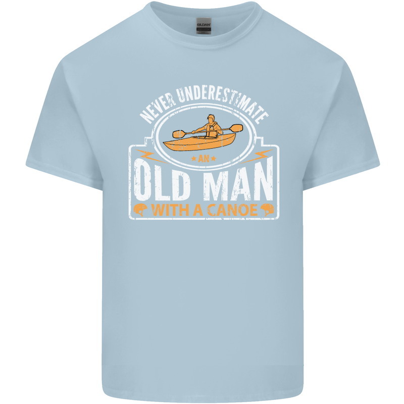 An Old Man With a Canoe Canoeing Funny Mens Cotton T-Shirt Tee Top Light Blue