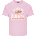 An Old Man With a Canoe Canoeing Funny Mens Cotton T-Shirt Tee Top Light Pink