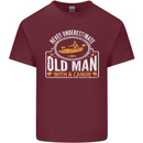 An Old Man With a Canoe Canoeing Funny Mens Cotton T-Shirt Tee Top Maroon