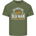 An Old Man With a Canoe Canoeing Funny Mens Cotton T-Shirt Tee Top Military Green