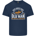 An Old Man With a Canoe Canoeing Funny Mens Cotton T-Shirt Tee Top Navy Blue