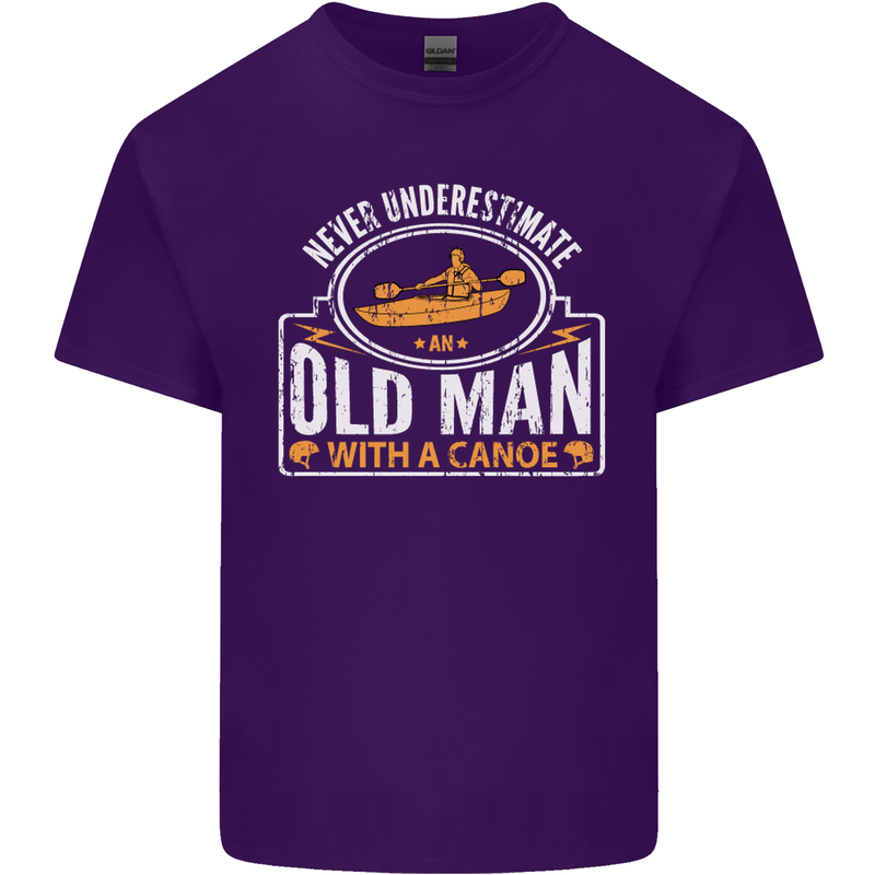 An Old Man With a Canoe Canoeing Funny Mens Cotton T-Shirt Tee Top Purple