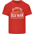 An Old Man With a Canoe Canoeing Funny Mens Cotton T-Shirt Tee Top Red