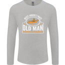 An Old Man With a Canoe Canoeing Funny Mens Long Sleeve T-Shirt Sports Grey