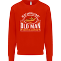 An Old Man With a Canoe Canoeing Funny Mens Sweatshirt Jumper Bright Red